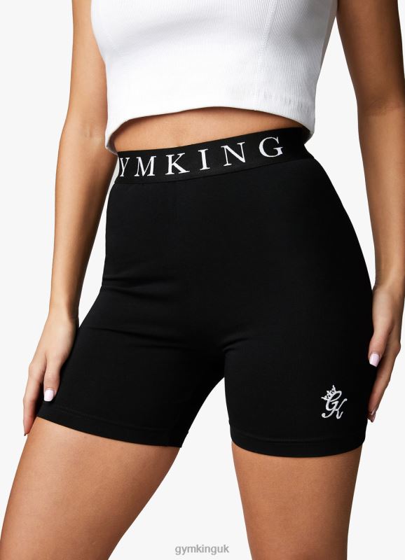 Gym King Linear Tape Cycle Short Black Women Clothing J2PFB499 - Image 1
