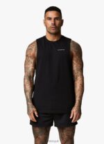 Gym King Linear Vest Black Men Clothing J2PFB229 - Image 2