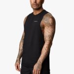 Gym King Linear Vest Black Men Clothing J2PFB229