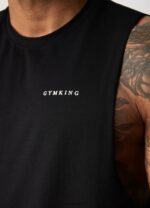 Gym King Linear Vest Black Men Clothing J2PFB229 - Image 4