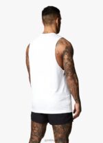 Gym King Linear Vest White Men Clothing J2PFB230 - Image 2