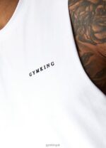 Gym King Linear Vest White Men Clothing J2PFB230 - Image 3