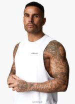 Gym King Linear Vest White Men Clothing J2PFB230 - Image 4