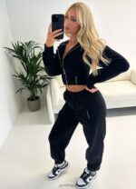 Gym King Malibu Corset Detail FZ Hood Black Women Clothing J2PFB611 - Image 2