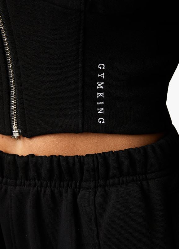 Gym King Malibu Corset Detail FZ Hood Black Women Clothing J2PFB611 - Image 12