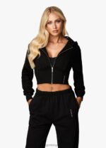 Gym King Malibu Corset Detail FZ Hood Black Women Clothing J2PFB611 - Image 8