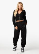 Gym King Malibu Corset Detail FZ Hood Black Women Clothing J2PFB611 - Image 10