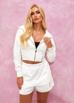 Gym King Malibu Corset Detail FZ Hood Cream Women Clothing J2PFB612 - Image 2
