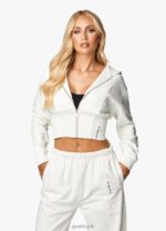 Gym King Malibu Corset Detail FZ Hood Cream Women Clothing J2PFB612 - Image 6