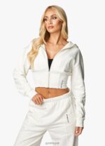 Gym King Malibu Corset Detail FZ Hood Cream Women Clothing J2PFB612 - Image 7