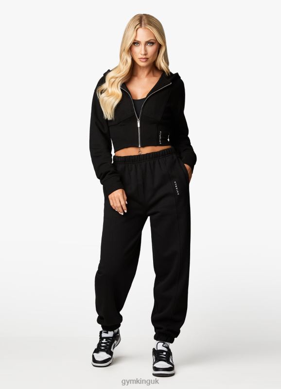 Gym King Malibu Corset FZ Hood & Jogger Black Women Clothing J2PFB564 - Image 8