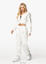 Gym King Malibu Corset FZ Hood & Jogger Cream Women Clothing J2PFB563 - Image 5