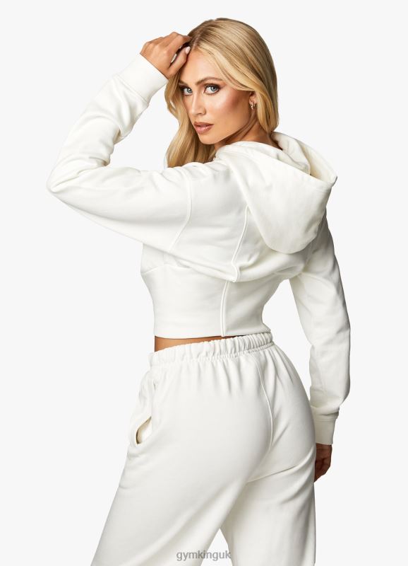 Gym King Malibu Corset FZ Hood & Jogger Cream Women Clothing J2PFB563 - Image 8