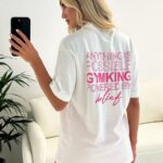 Gym King Malibu Oversized BF Tee Cream/Paradise Pink Women Clothing J2PFB343