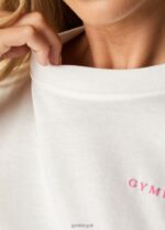 Gym King Malibu Oversized BF Tee Cream/Paradise Pink Women Clothing J2PFB343 - Image 3