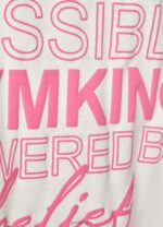 Gym King Malibu Oversized BF Tee Cream/Paradise Pink Women Clothing J2PFB343 - Image 6