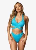 Gym King Miami Bikini Top Peacock Blue Women Clothing J2PFB407 - Image 4