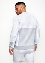Gym King Minefield Crew Snow Marl/White/Light Grey Marl Men Clothing J2PFB228 - Image 2