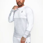 Gym King Minefield Crew Snow Marl/White/Light Grey Marl Men Clothing J2PFB228