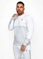 Gym King Minefield Crew Snow Marl/White/Light Grey Marl Men Clothing J2PFB228 - Image 5