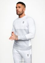 Gym King Minefield Crew Snow Marl/White/Light Grey Marl Men Clothing J2PFB228 - Image 6