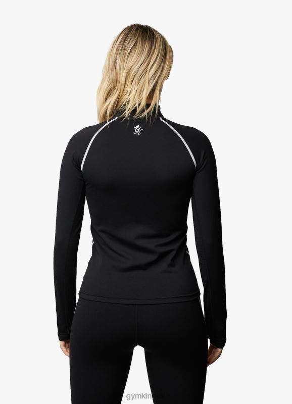 Gym King Motivate 1/4 Zip Black/White Women Clothing J2PFB441 - Image 2