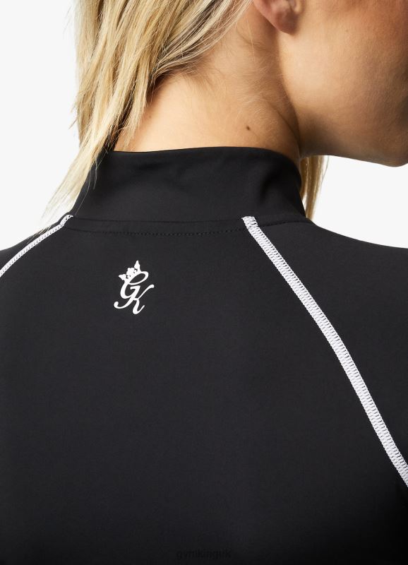 Gym King Motivate 1/4 Zip Black/White Women Clothing J2PFB441 - Image 7