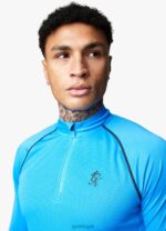 Gym King Motivate Stripe Funnel French Blue Men Clothing J2PFB187 - Image 7