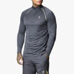 Gym King Motivate Stripe Funnel Graphite Men Clothing J2PFB188 - Image 2