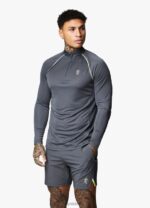 Gym King Motivate Stripe Funnel Graphite Men Clothing J2PFB188
