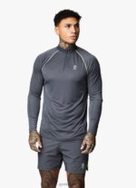 Gym King Motivate Stripe Funnel Graphite Men Clothing J2PFB188 - Image 6