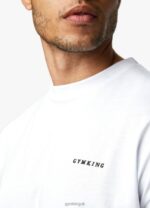 Gym King Premium Linear Tee White Men Clothing J2PFB50 - Image 2