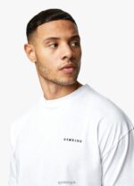 Gym King Premium Linear Tee White Men Clothing J2PFB50 - Image 3