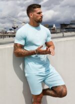 Gym King Pro Jersey Tee Aqua Sky Men Clothing J2PFB9 - Image 2