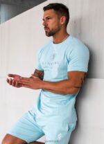 Gym King Pro Jersey Tee Aqua Sky Men Clothing J2PFB9