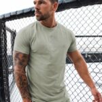 Gym King Pro Jersey Tee Soft Khaki Men Clothing J2PFB1