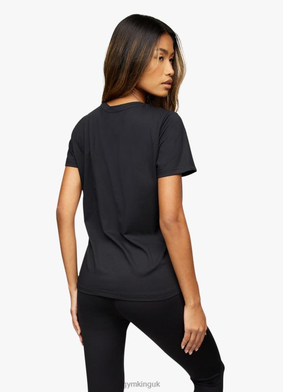 Gym King Pro Logo Tee Black/Rose Gold Women Clothing J2PFB468 - Image 6