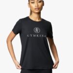 Gym King Pro Logo Tee Black Women Clothing J2PFB427