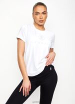 Gym King Pro Logo Tee White Women Clothing J2PFB426 - Image 5