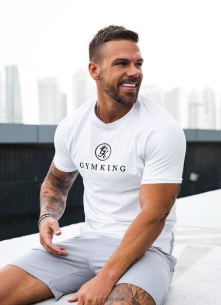 Gym King Pro Tee White Men Clothing J2PFB4