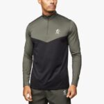 Gym King React 1/4 Zip Khaki/Black Men Clothing J2PFB189