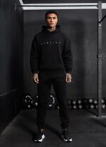 Gym King Rebellion Fleece Hood Black Men Clothing J2PFB210 - Image 4
