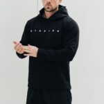 Gym King Rebellion Hood Black Men Clothing J2PFB211