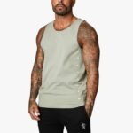 Gym King Rebellion Jersey Vest Soft Khaki Men Clothing J2PFB231