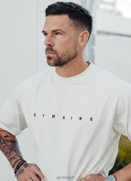 Gym King Rebellion Tee Antique White Men Clothing J2PFB43