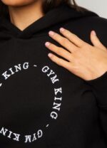 Gym King Recharge Drop Shoulder Hoodie Black Women Clothing J2PFB620 - Image 5