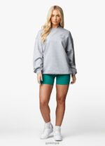 Gym King Recharge Oversized Crew Light Grey Marl Women Clothing J2PFB632 - Image 12