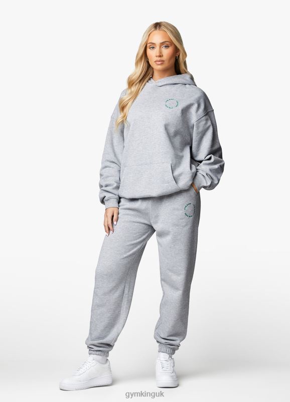 Gym King Recharge Oversized Hood Light Grey Marl Women Clothing J2PFB621 - Image 14