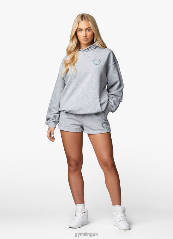 Gym King Recharge Oversized Hood Light Grey Marl Women Clothing J2PFB621 - Image 5
