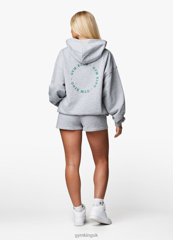 Gym King Recharge Oversized Hood Light Grey Marl Women Clothing J2PFB621 - Image 6
